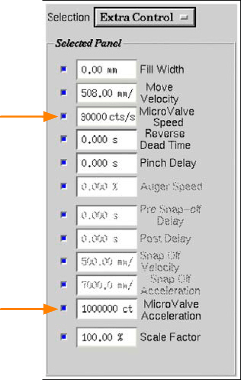 Micro Valve fluid dispensing parameters