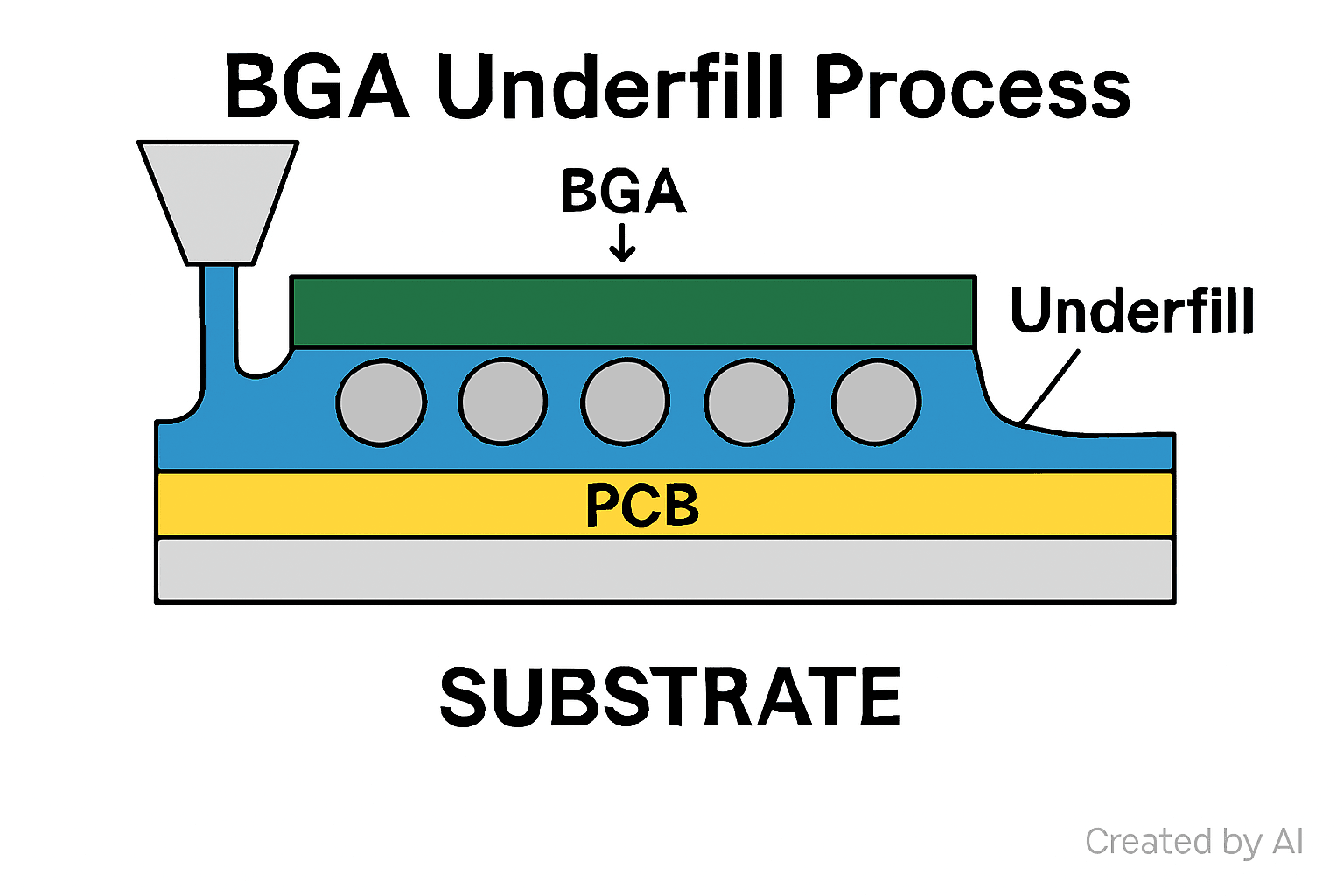 bga underfill process pic